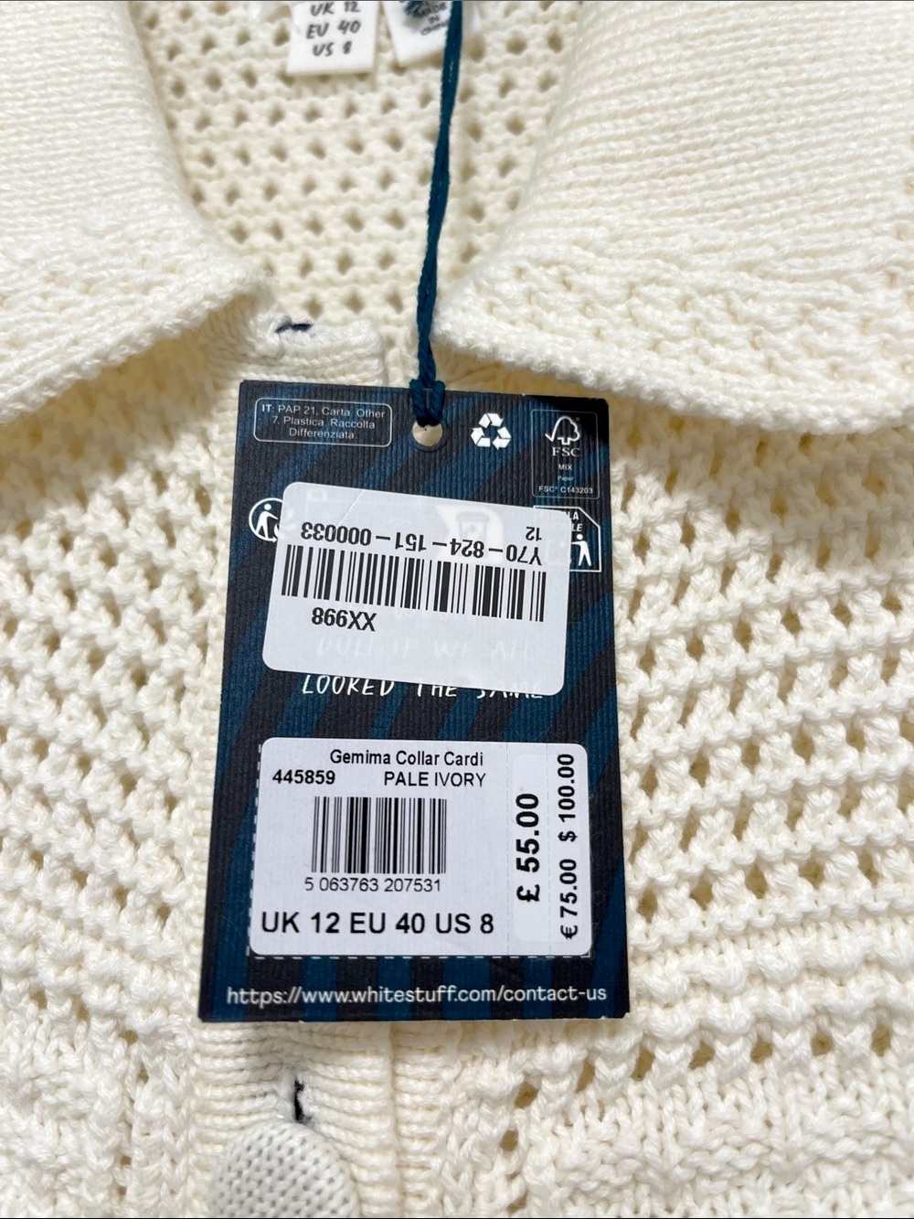 NWT White Stuff Gemima Collar Cardi - Picture 10 of 11
